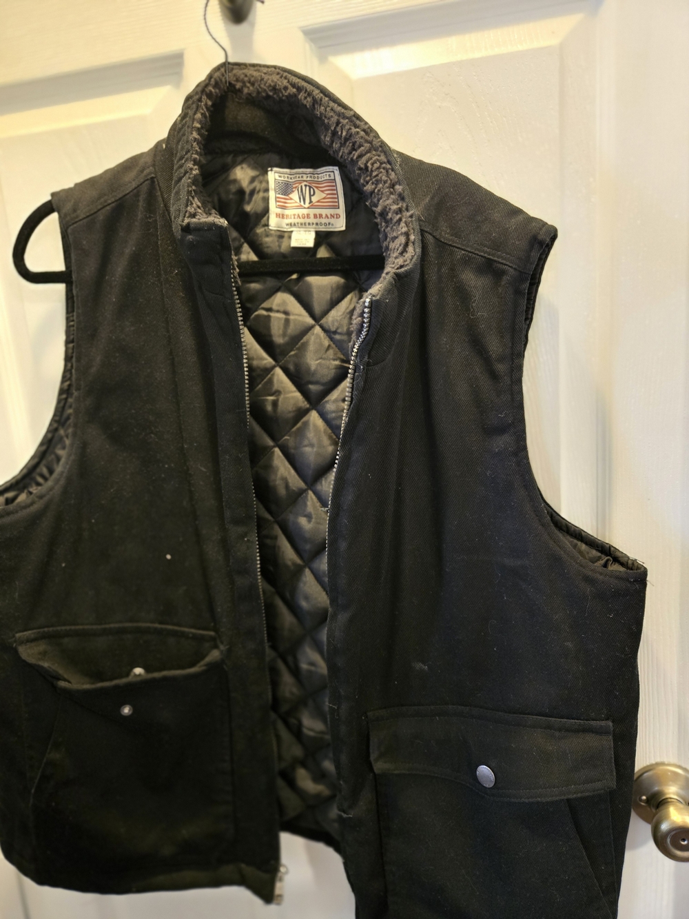 Heritage Black Quilted-Interior Men's Work Vest